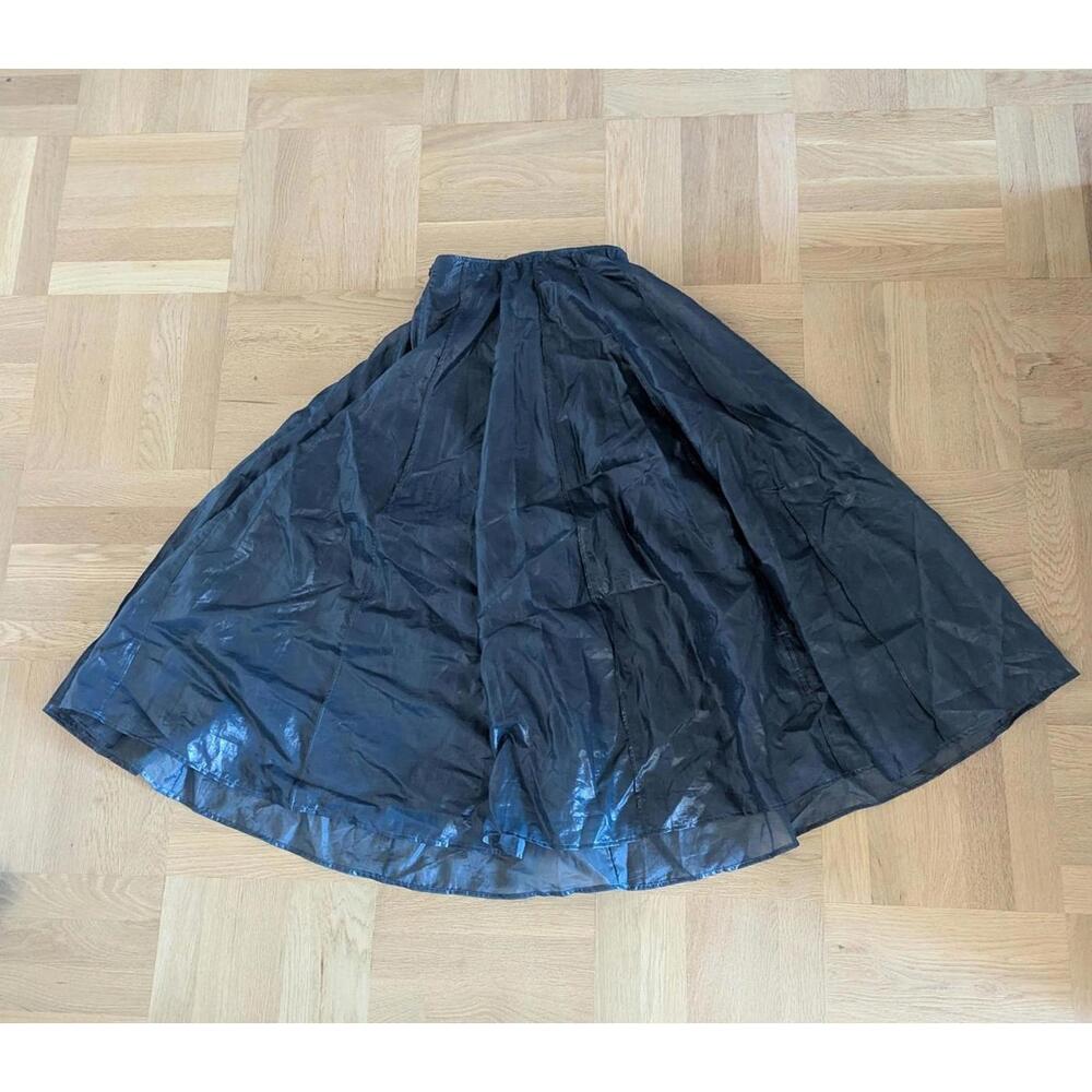 COS deep blue turquoise nylon paneled A-line skirt